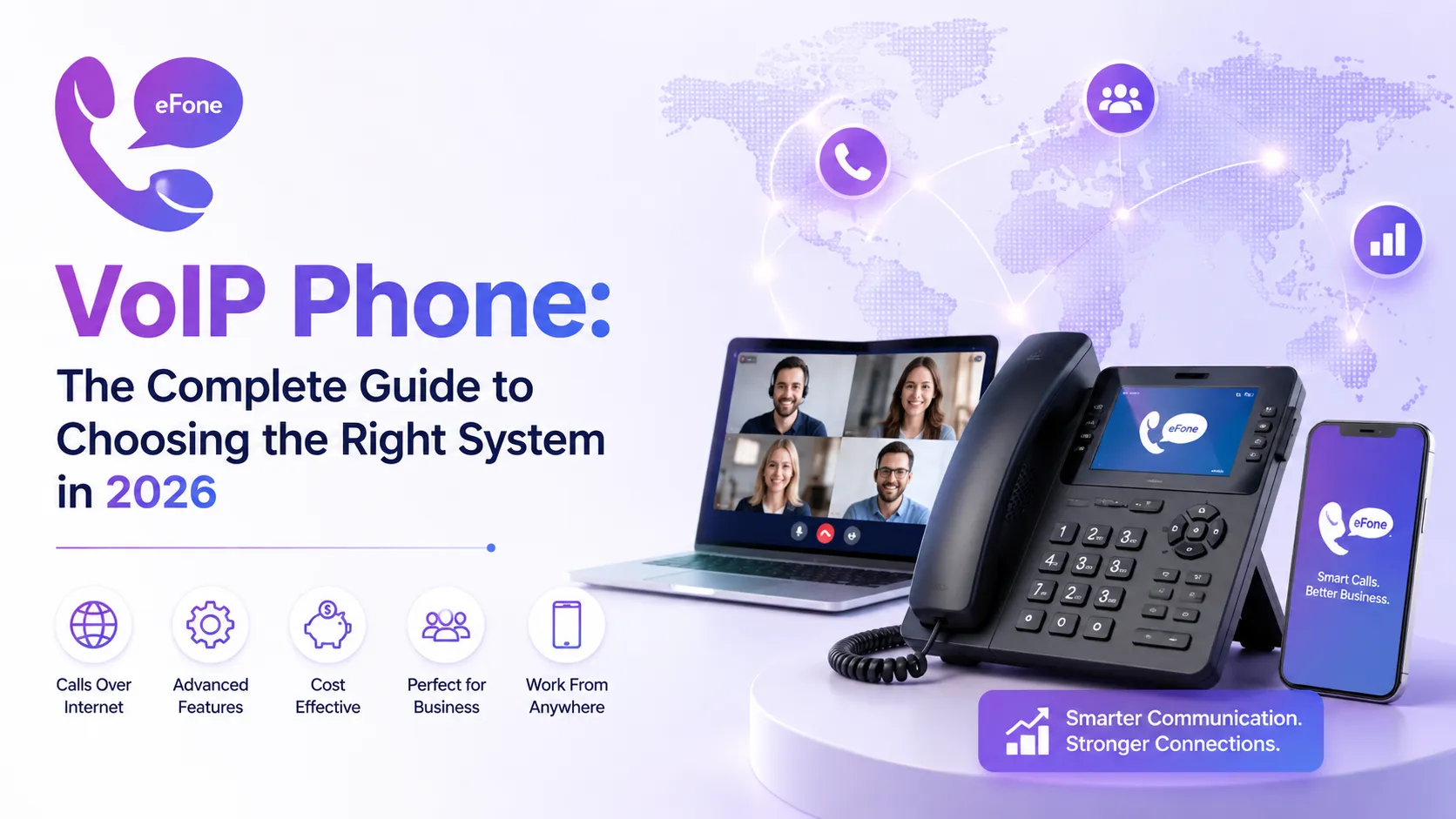 How a VoIP phone system works, device, internet connection, and provider